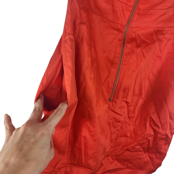 FRENCH CONNECTION Womens 2 Strapless Mini Dress Zipper Back Pockets NWT New Red - Picture 5 of 7